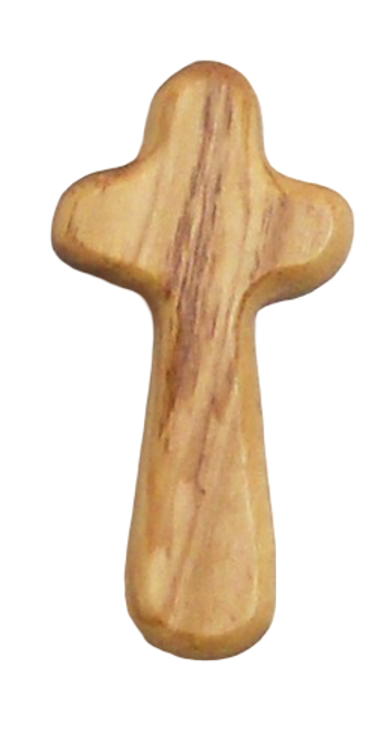 Hand-Carved Olive Wood Comfort Cross: Made in Bethlehem  (9cm.)