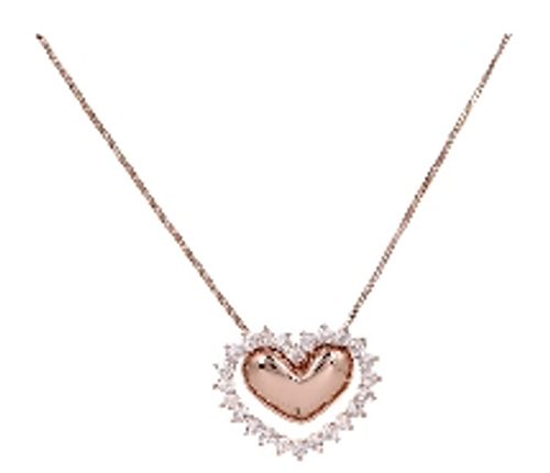 Rose gold zircon heart pendant