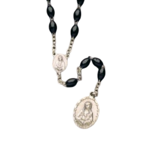 Rosary Chaplet: Our Lady Of Sorrow - Seven Dolor Black Acrylic Beads