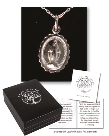 Sterling Silver Miraculous Pendant And Chain