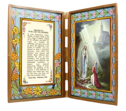 Glass Plaque/Our Lady Of Lourdes