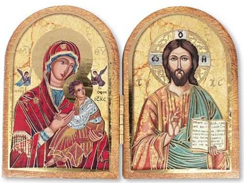 Folding Wood Plaque/Double Icon