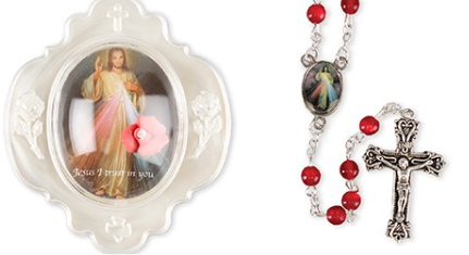Acrylic Red Rosary/Divine Mercy