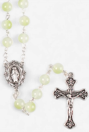 Loose Glass Rosary/2 Tone - Green