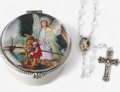 Porcelain Box/Guardian Angel Rosary