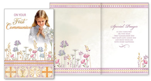 Communion Card with Insert - Girl