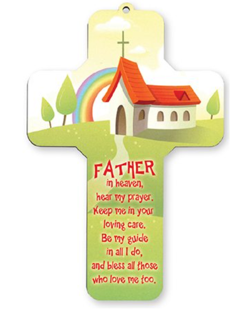 Wood Cross /Father in Heaven (7 1/4 inch)