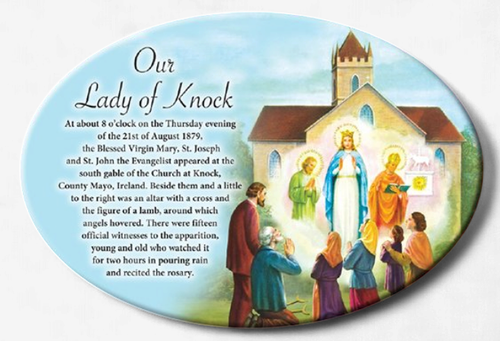 Ceramic Oval Plaque: Our Lady Of Knock