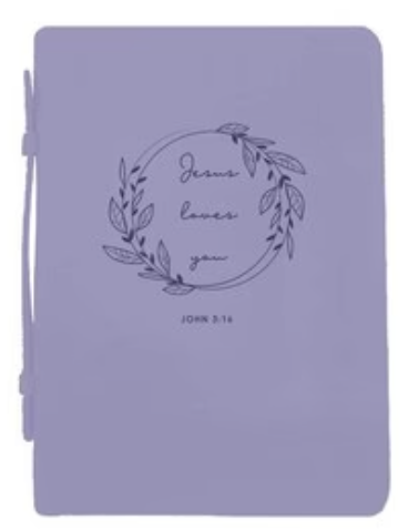 Jesus Loves You Bible Cover Violet XL