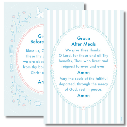 Grace Before and After Meals Prayer Card