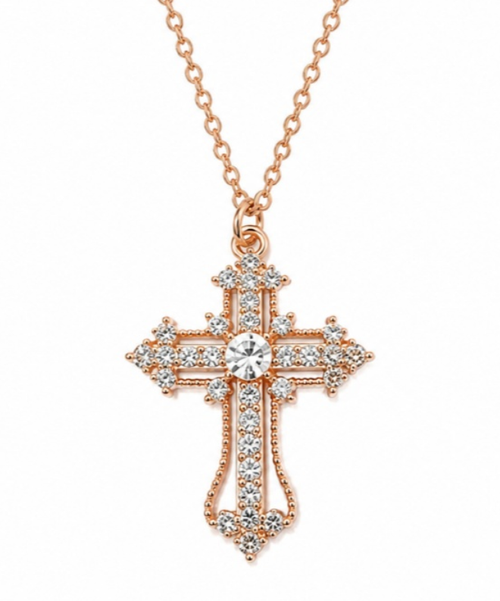 Cross Gold Rhinestone Pendant