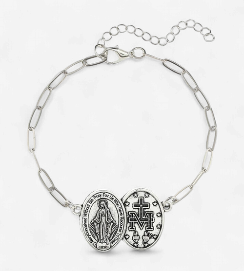 Miraculous Medal Clip Chain Bracelet