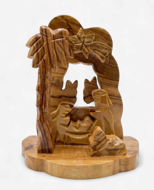 Hand-Carved Olive Wood Nativity Set - Made in Bethlehem