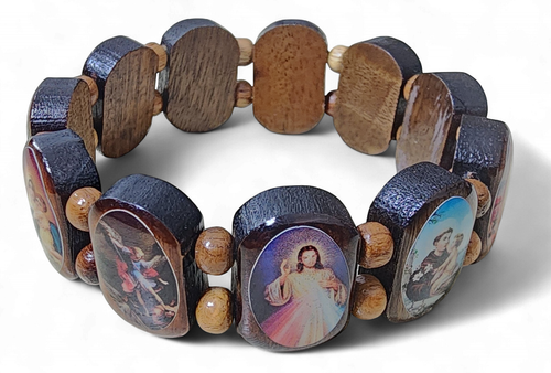 Devotional Brown Wood Bracelet