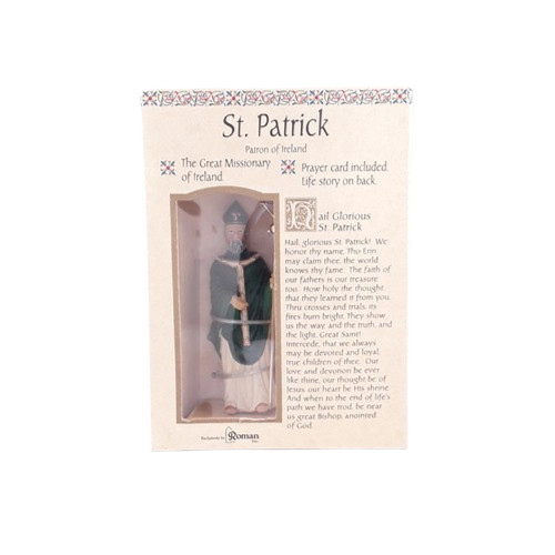 Boxed Statue  with Prayer Card:  St Patrick