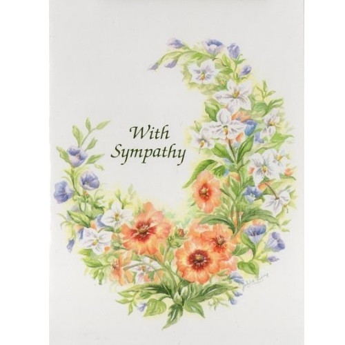 Card: With Sympathy - Ring of Flowers