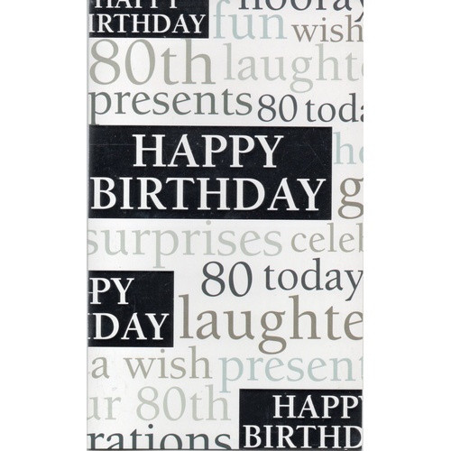 Card: Happy Birthday Silver (80th)