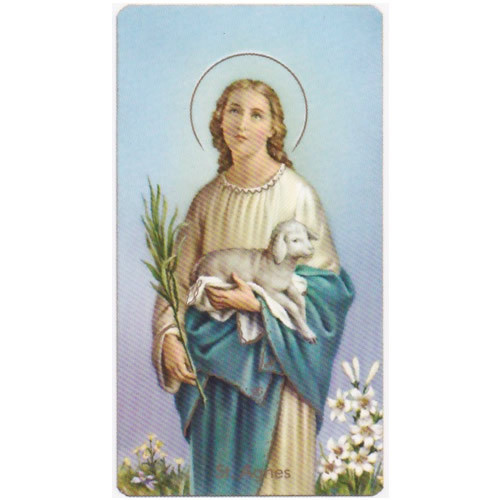 Holy Picture: St Agnes - 5.5cm x 10cm