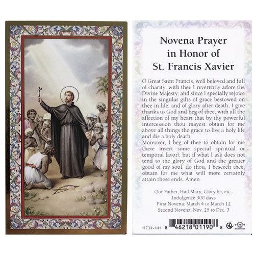 Holy Prayer Card: St Francis Xavier - 6cm x 10.5cm