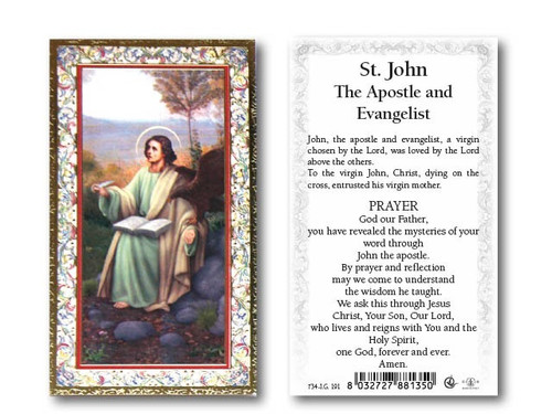 Holy Prayer Card: St. John The Apostle and Evangelist - 6cm x 10.5cm