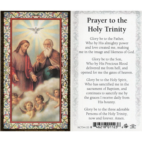 Holy Prayer Card:Prayer to the Holy Trinity - 6cm x 10.5cm