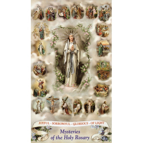 Holy Card: Mysteries of the Holy Rosary - 7cm x 12cm