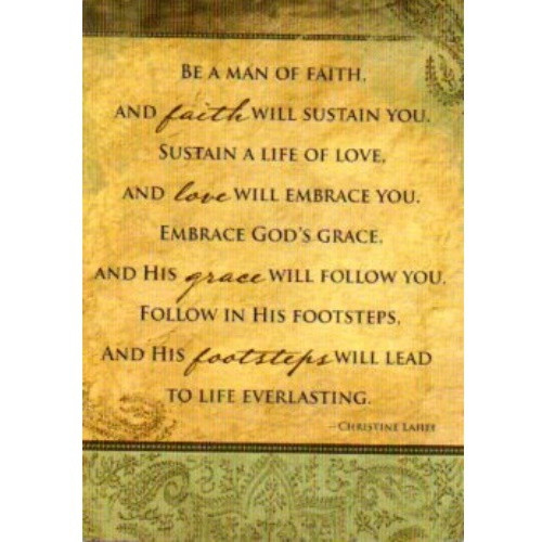 Laminated Prayer Card: Man of Faith - 6.5cm x 9cm