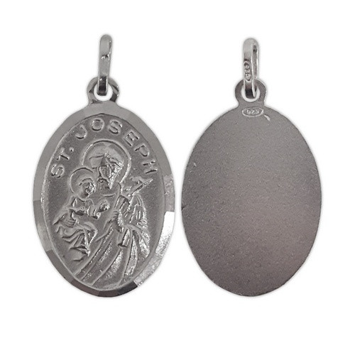 Sterling Silver Medal: St Joseph 22mm