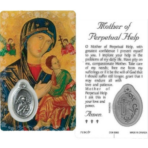 Our Lady of Perpetual Help Laminated Card and Medal
