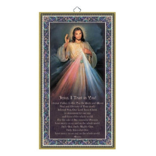 Plaque: Wood - Divine Mercy