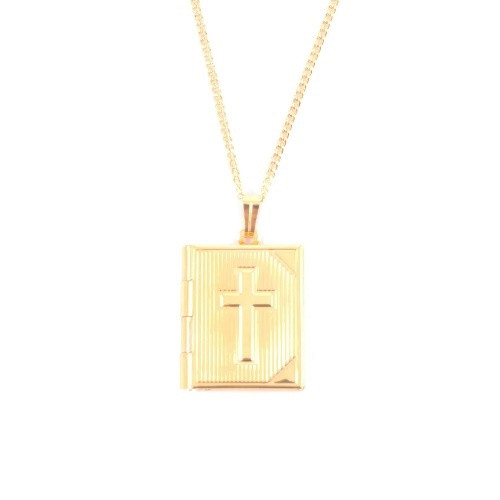 Gold Plated Bible Pendant Large