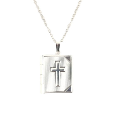 Silver Plated Pendant: Bible