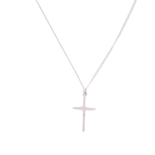 Sterling Silver Identity Cross Pendant - Medium with Sterling Silver Chain