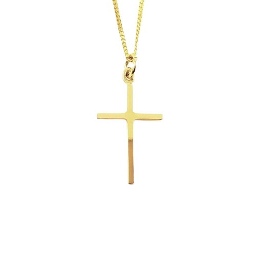 9ct Gold Cross on Hard Gold Plated Chain