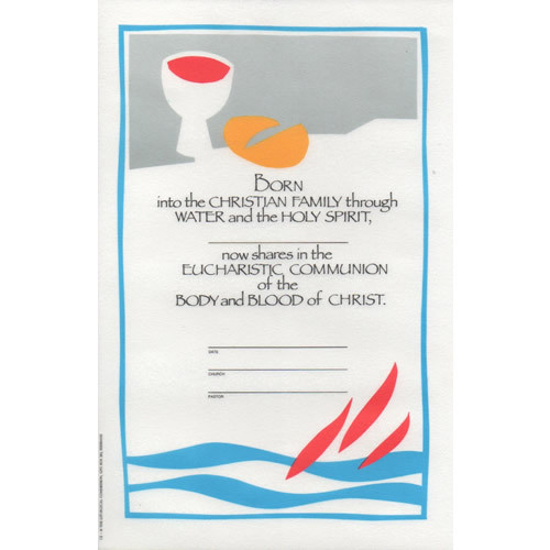 Certificate: First Holy Communion - White and Blue