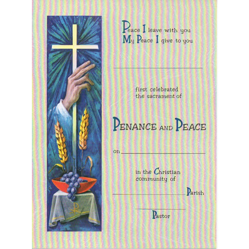 Certificate: Reconciliation - Penance and Peace Certificate: Reconciliation - Penance and Peace