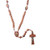 Rosary Necklace: Wooden Beads with Pictures - Light Brown