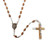 Rosary Necklace: Wood with Clasp - Small Oval