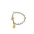 Rosary Bracelet: Stainless Steel Etched - Clear/ Yellow Gold Beads