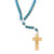 Rosary: Wooden on Cord - Blue with Gold Cross