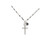 Silver Cross Necklace with Black Crystal