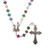 Rosary: Multicoloured Glass with Lourdes Centrepiece 8mm