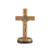 Crucifix: Rounded Wood on stand St Benedict - 7cm
