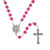 Rosary: Cherry Scented Wood Beads Antq Silver Cross 8mm