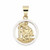9 Carat 2 Color Y/W St Christopher Round Casting Pendant