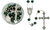Glass Rosary/Facetted Green Aurora Borealis - (8mm )