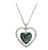 Paua/rhinestone heart rhodium pendant