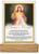Glass Plaque/Wood Base/Divine Mercy