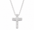 Silver Cross Pendant: Rhodium Zircon Stone