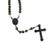 Rosary: Dark Brown Round Wood Beads on Cord